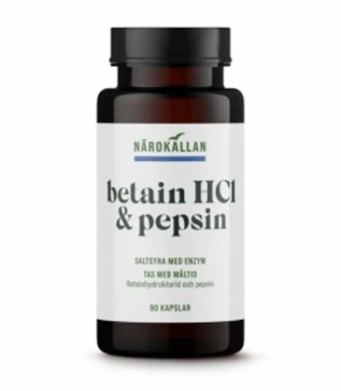 Betain HCL & Pepsin 90 kapslar 